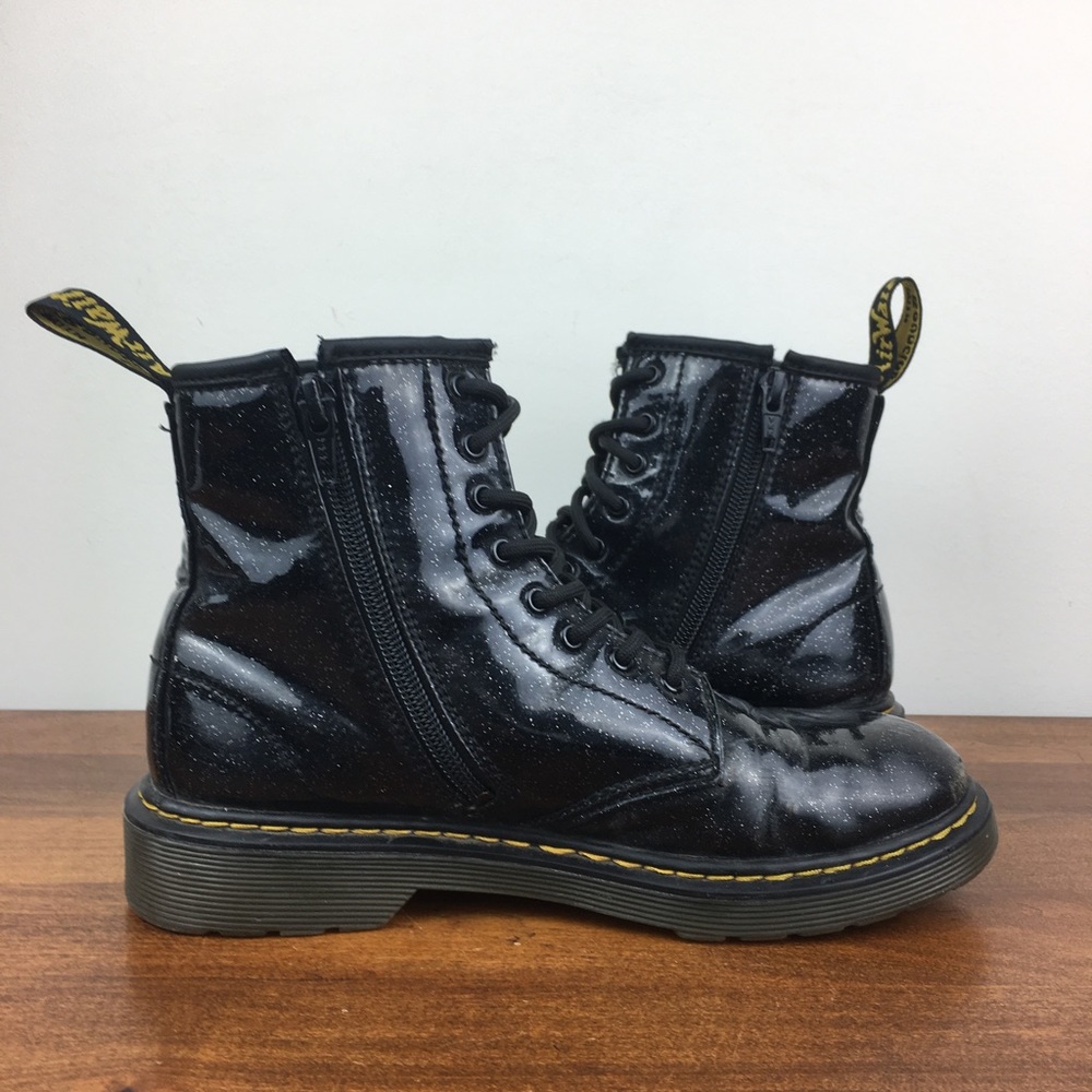 Dr Doc Martens 1460 Glitter J Patent Black Glitter Boots Women’s 5 US Men 4. - Picture 7 of 12